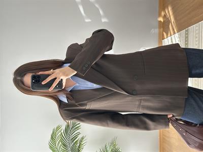 Geniş Kesim Kahve Rengi Blazer 