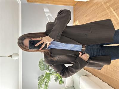 Geniş Kesim Kahve Rengi Blazer 