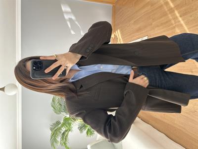 Geniş Kesim Kahve Rengi Blazer 