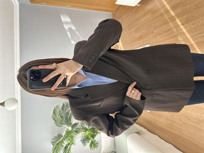 Geniş Kesim Kahve Rengi Blazer 
