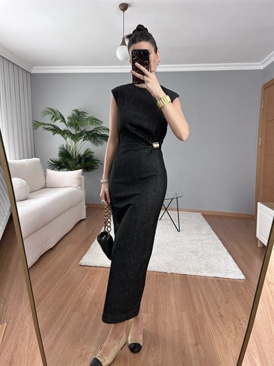 Elira Rins Yıkama Denim Elbise