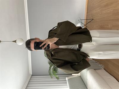 Haki Bomber Süet Ceket  