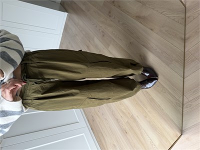 Haki Renk Beli Lastikli Kargo Pantolon 