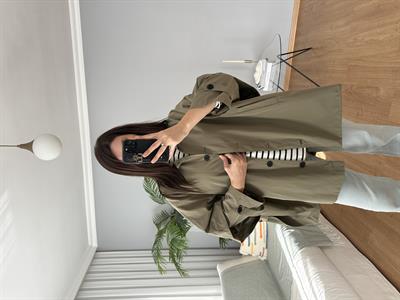 Haki Renk Panço Model Trençkot 