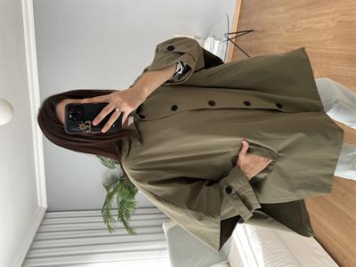 Haki Renk Panço Model Trençkot 