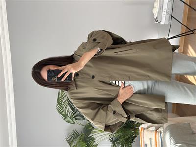 Haki Renk Panço Model Trençkot 