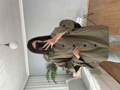 Haki Renk Panço Model Trençkot 