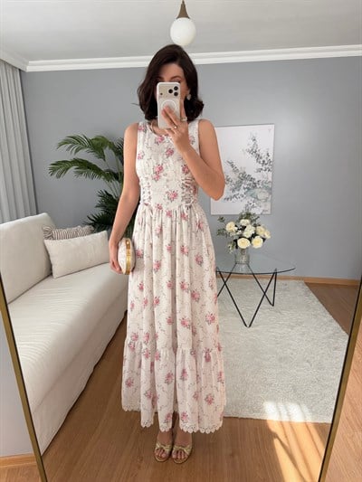 Jasmim Korse Model Çiçekli Elbise