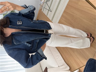 Kadife Yaka Denim Ceket
