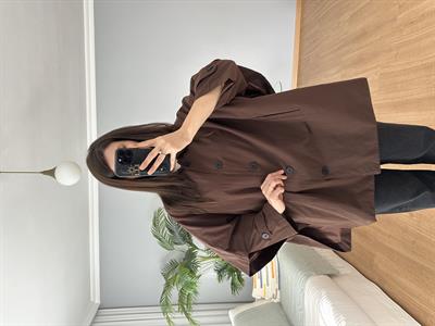 Kahve Rengi Panço Model Trençkot 