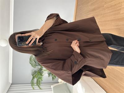 Kahve Rengi Panço Model Trençkot 