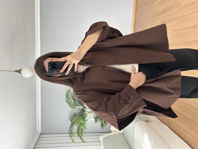 Kahve Rengi Panço Model Trençkot 