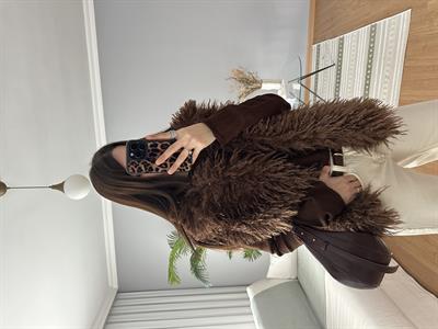 Kahve Rengi Saçaklı Yelek