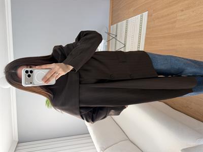 Kahve Renk Şal Yaka Blazer Ceket 