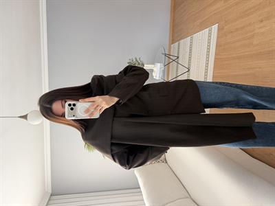 Kahve Renk Şal Yaka Blazer Ceket 