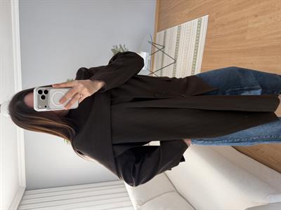 Kahve Renk Şal Yaka Blazer Ceket 