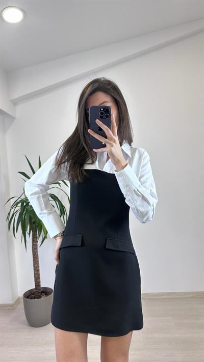 KATIA BEYAZ GÖMLEK DETAYLI ELBİSE 