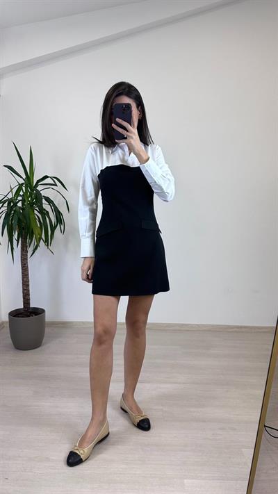 KATIA BEYAZ GÖMLEK DETAYLI ELBİSE 