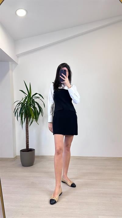 KATIA BEYAZ GÖMLEK DETAYLI ELBİSE 