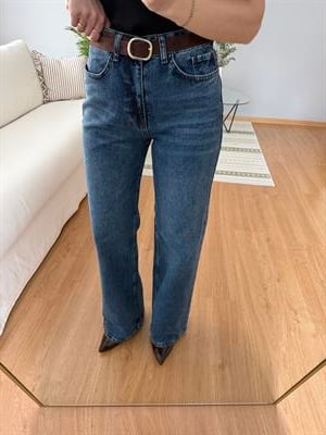 Kemerli Düz Kesim Jean