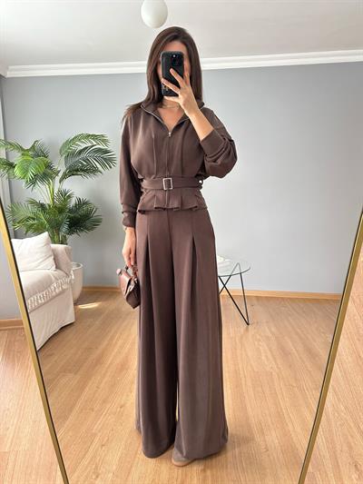 Kemerli Kahve Modal Takım