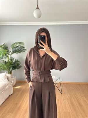 Kemerli Kahve Modal Takım