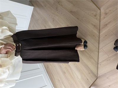 Kemerli Pileli Maxi Boy Etek