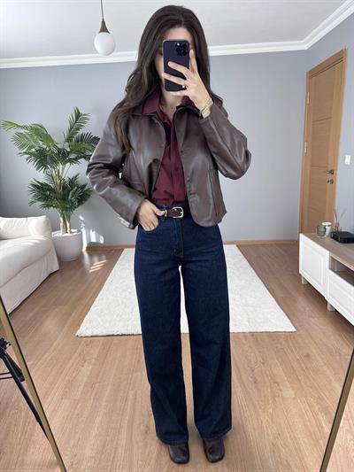 Koyu Yıkama Düz Kesim Jean