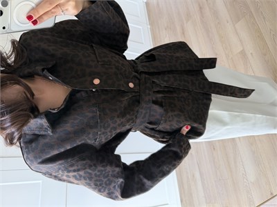 Kuşaklı Leopar Ceket