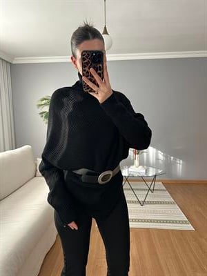 Lavia Kemerli Siyah Kazak