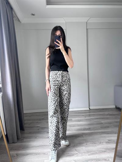 Leopar Desenli Denim 