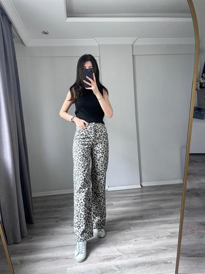 Leopar Desenli Denim 