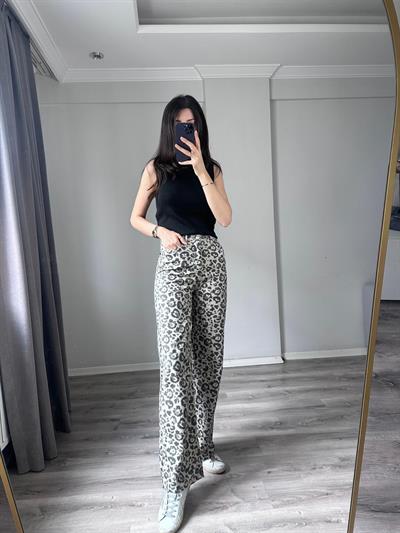 Leopar Desenli Denim 