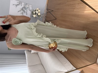 Liva Gül Detaylı Elbise