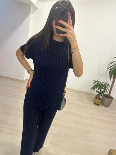 LUNA LACİVERT FİTİLLİ TRİKO TAKIM 