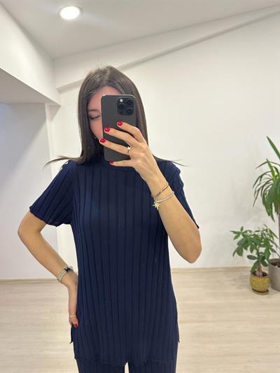 LUNA LACİVERT FİTİLLİ TRİKO TAKIM 