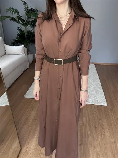 Maria Kahve Modal Elbise