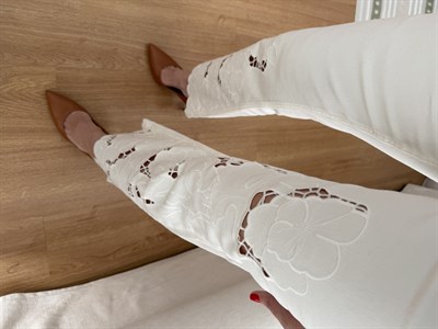 Marka Model Floral Desenli Ekru Jean 
