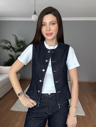 Mia Denim Yelekli Takım
