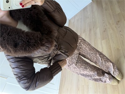 Mocka Kürk Yaka Şişme Mont