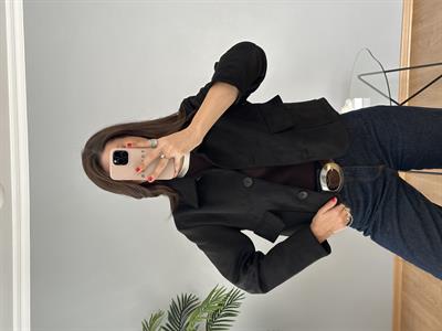 Nora Siyah Süet Ceket 