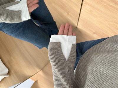 Önü Düğmeli Vizon Rengi Triko