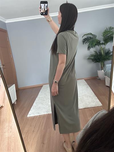 OYSH Kumaş Haki Elbise 