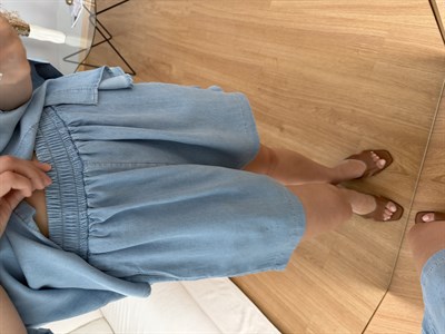 Paline Açık Denim Rengi Şortlu Takım