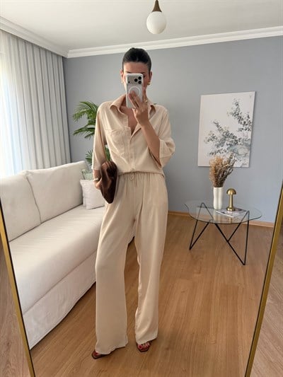Paline Ekru Renk Tencel Takım