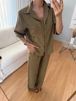 Paline Haki Renk Tencel Takım