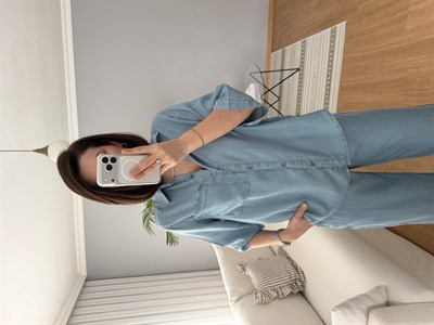 Paline Tencel Açık Denim Rengi Takım (ÖN SİPARİŞTİR 20 MAYIS TARİHİNDE KARGOLANACAK)
