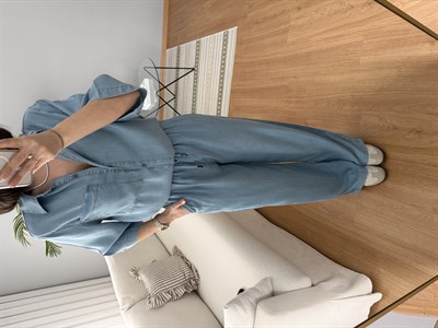 Paline Tencel Açık Denim Rengi Takım (ÖN SİPARİŞTİR 20 MAYIS TARİHİNDE KARGOLANACAK)