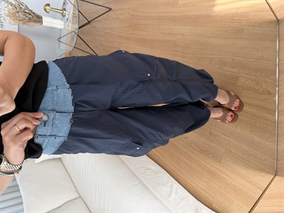 Parachute Denim Detaylı Lacivert Renk Kargo Pantolon