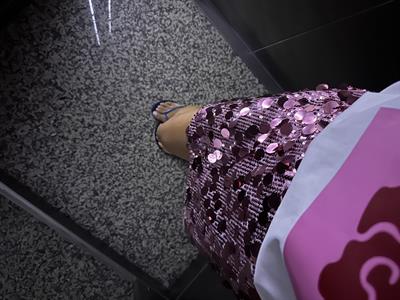 Pembe Pul Payet Etek